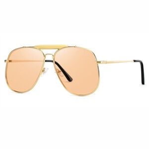 Large orange lens sunglasses aviator oversized square